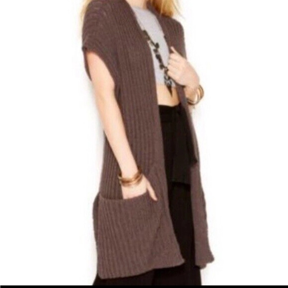 Free People Brown Knit Cardigan